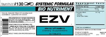 Systemic Formulas Bio Nutriement EZV 200 IU Vitamin E - supplement