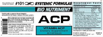 Systemic Formulas Bio Nutriment ACP Vitamin ACP - supplement