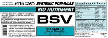 Systemic Formulas Bio Nutriment BSV Vitamin B Stress Complex - supplement