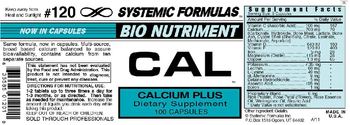 Systemic Formulas Bio Nutriment CAL Calcium Plus - supplement
