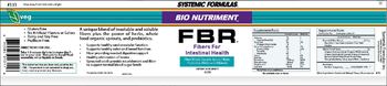 Systemic Formulas Bio Nutriment FBR Fibers For Intestinal Health - supplement