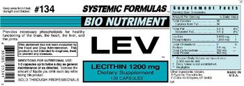 Systemic Formulas Bio Nutriment LEV Lecithin 1200 mg - supplement