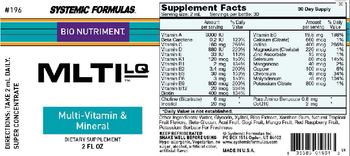 Systemic Formulas Bio Nutriment MLTI LQ Mulit-Vitamin & Mineral - supplement