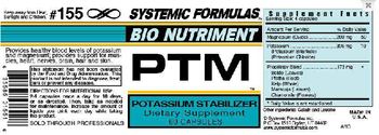 Systemic Formulas Bio Nutriment PTM Potassium Stabilizer - supplement