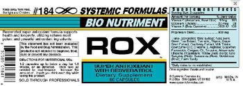 Systemic Formulas Bio Nutriment ROX Super Antioxidant With Resveratrol - supplement