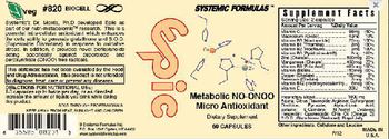 Systemic Formulas Epic Metabolic NO-ONOO Micro Antioxidant - supplement