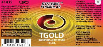 Systemic Formulas TGold Immune Plus Tincture - 