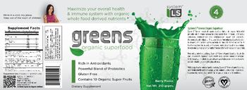 SystemLS Greens Organic Superfood Berry Flavor - supplement