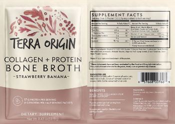 Terra Origin Collagen + Protein Bone Broth Strawberry Banana - supplement