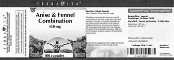 Terravita Anise & Fennel Combination 450 mg - supplement