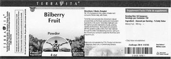 Terravita Bilberry Fruit Powder - supplement