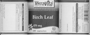 Terravita Birch Leaf 450 mg - supplement