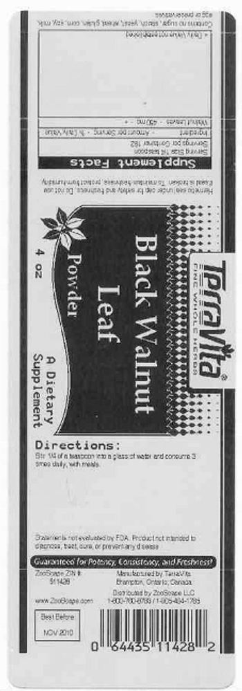 Terravita Black Walnut Leaf Powder - supplement