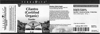 Terravita Cilantro (Certified Organic) Powder - supplement