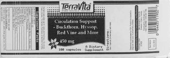 Terravita Circulation Support - Buckthorn, Hyssop, Red Vine And More 450 mg - supplement