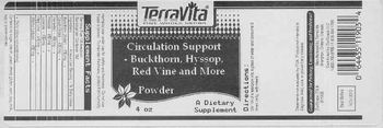 Terravita Circulation Support - Buckthorn, Hyssop, Red Vine And More Powder - supplement