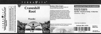Terravita Cranesbill Root Powder - supplement