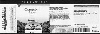 Terravita Cranesbill Root Powder - supplement