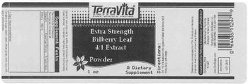 Terravita Extra Strength Bilberry Leaf 4:1 Extract Powder - supplement