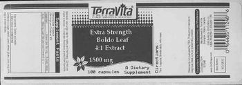 Terravita Extra Strength Boldo Leaf 4:1 Extract 1800 mg - supplement
