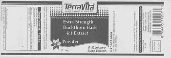 Terravita Extra Strength Buckthorn Bark 4:1 Extract Powder - supplement