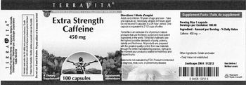 Terravita Extra Strength Caffeine 450 mg - supplement