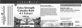 Terravita Extra Strength Catuaba Bark 4:1 Extract 1800 mg - supplement