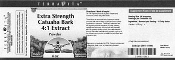 Terravita Extra Strength Catuaba Bark 4:1 Extract Powder - supplement
