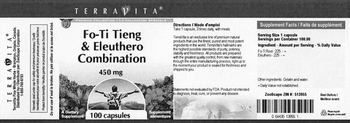 Terravita Fo-Ti Tieng & Eleuthero Combination 450 mg - supplement