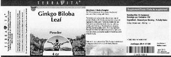 Terravita Ginkgo Biloba Leaf Powder - supplement