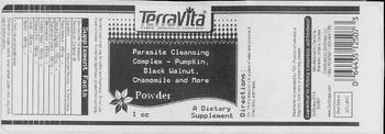 Terravita Parasite Cleansing Complex - Pumpkin, Black Walnut, Chamomile And More Powder - supplement