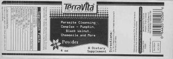Terravita Parasite Cleansing Complex - Pumpkin, Black Walnut, Chamomile And More Powder - supplement