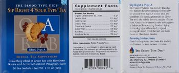 The Blood Type Diet Sip Right 4 Your Type Tea Blood Type A - herbal tesupplement