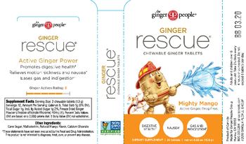 The Ginger People Ginger Rescue Chewable Ginger Tablets Mighty Mango Flavor - supplement