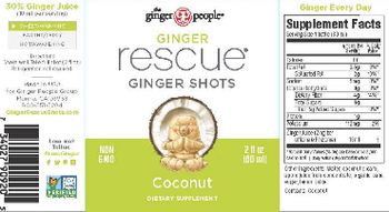 The Ginger People Ginger Rescue Ginger Shots Coconut Flavor - supplement