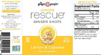 The Ginger People Ginger Rescue Ginger Shots Lemon & Cayenne - supplement