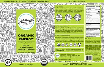 The Natural Citizen Organic Energy - supplement