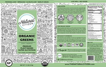 The Natural Citizen Organic Greens - supplement