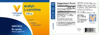 The Vitamin Shoppe Acetyl-L-Carnitine 500 mg - supplement