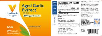 The Vitamin Shoppe Aged Garlic Extract 600 mg - supplement