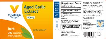 The Vitamin Shoppe Aged Garlic Extract 600 mg - supplement