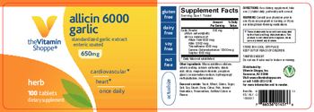 The Vitamin Shoppe Allicin 6000 Garlic 650 mg - supplement