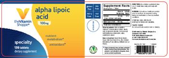 The Vitamin Shoppe Alpha Lipoic Acid 100 mg - supplement