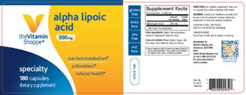 The Vitamin Shoppe Alpha Lipoic Acid 300 mg - supplement