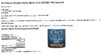 The Vitamin Shoppe Alpha-Lipoic Acid 300 mg - supplement