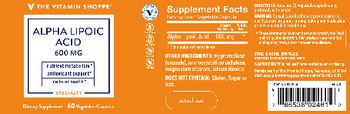 The Vitamin Shoppe Alpha Lipoic Acid 600 mg - supplement