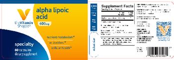 The Vitamin Shoppe Alpha Lipoic Acid 600 mg - supplement