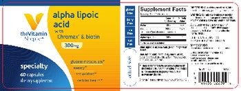 The Vitamin Shoppe Alpha Lipoic Acid With Chromax & Biotin 300 mg - supplement