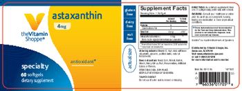 The Vitamin Shoppe Astaxanthin 4 mg - supplement