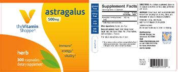 The Vitamin Shoppe Astragalus 500 mg - supplement